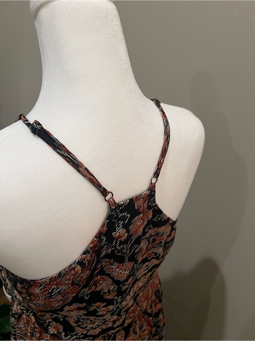 Abercrombie & Fitch Black and Rust Floral Wrap Maxi Dress - Picture 4 of 8